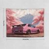 FeoYoed Car Tapestry Wall Hanging Decor Wall Art for Bedroom Living Room Dorm Picnic Japan Jdm Car R34 Pink Cherry Tree Mount Fuji 30"x40" view 2