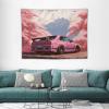 FeoYoed Car Tapestry Wall Hanging Decor Wall Art for Bedroom Living Room Dorm Picnic Japan Jdm Car R34 Pink Cherry Tree Mount Fuji 30"x40" view 3