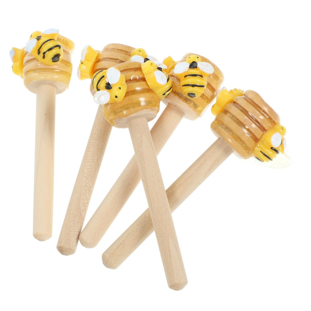 Abaodam 5pcs Bee Show Rack Honey Dipper Decor Wooden Sign Tabletop Centerpiece Tiered Tray Wood Sign Festival Tiered Tray Decors Honey Combs Decor Abs Household Crafts