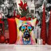 Caroline's Treasures DAC2544PW1818 Pug Hippie Dawg Fabric Decorative Pillow Machine Washable, Indoor Outdoor Decorative Pillow for Couch, Bed or Patio, 18Hx18W view 2