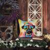 Caroline's Treasures DAC2544PW1818 Pug Hippie Dawg Fabric Decorative Pillow Machine Washable, Indoor Outdoor Decorative Pillow for Couch, Bed or Patio, 18Hx18W view 3