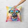 Caroline's Treasures DAC2544PW1818 Pug Hippie Dawg Fabric Decorative Pillow Machine Washable, Indoor Outdoor Decorative Pillow for Couch, Bed or Patio, 18Hx18W view 4