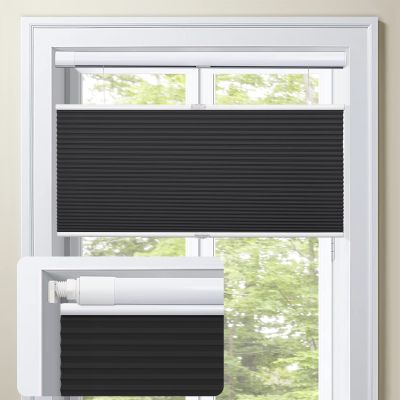 MiLin Top Down Bottom Up Cordless Cellular Shades No Tools No Drill Blinds for Windows Shades for Indoor Windows Door Blinds - 100% Blackout Black 21 1/4" W x 64" H