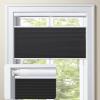 MiLin Top Down Bottom Up Cordless Cellular Shades No Tools No Drill Blinds for Windows Shades for Indoor Windows Door Blinds - 100% Blackout Black 21 1/4" W x 64" H view 1