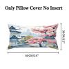 Chinoiserie Pagoda White Coral Blue Asian Pillow Covers 12x24in Farmhouse Linen Cushion Covers Outdoor for Couch Chair Home Decor for Family Friends view 2