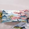 Chinoiserie Pagoda White Coral Blue Asian Pillow Covers 12x24in Farmhouse Linen Cushion Covers Outdoor for Couch Chair Home Decor for Family Friends view 4