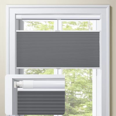 MiLin Top Down Bottom Up Cordless Cellular Shades No Tools No Drill Blinds for Windows Shades for Indoor Windows Door Blinds - 100% Blackout Haze Gray 46 3/4" W x 64" H