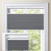 MiLin Top Down Bottom Up Cordless Cellular Shades No Tools No Drill Blinds for Windows Shades for Indoor Windows Door Blinds - 100% Blackout Haze Gray 46 3/4" W x 64" H view 1