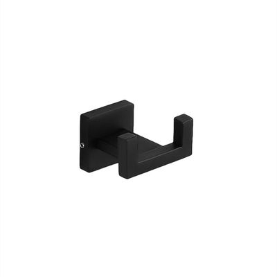 Matte Black Gold Bathroom Accessories Set Wall Towel Holder Roll Paper Holder Towel Ring Robe Hook Stainless Steel Hardware Set,BK,Hook