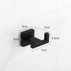 Matte Black Gold Bathroom Accessories Set Wall Towel Holder Roll Paper Holder Towel Ring Robe Hook Stainless Steel Hardware Set,BK,Hook view 2