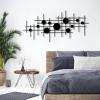 Cadeali Geometric Metal Wall Art, Metal Abstract and Geometric Wall Decor, Minimalist Line Art, Abstract Decor, Modern Decortion for Living Room, Bedroom, Office(Black, 29"x14"|76x37cm) view 1