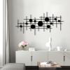 Cadeali Geometric Metal Wall Art, Metal Abstract and Geometric Wall Decor, Minimalist Line Art, Abstract Decor, Modern Decortion for Living Room, Bedroom, Office(Black, 29"x14"|76x37cm) view 2