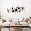 Cadeali Geometric Metal Wall Art, Metal Abstract and Geometric Wall Decor, Minimalist Line Art, Abstract Decor, Modern Decortion for Living Room, Bedroom, Office(Black, 29"x14"|76x37cm) view 4
