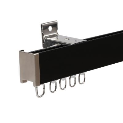 Aluminium Curtain Rails - Five Colors - Curtain Track - Ceiling/Wall Mount - Light Tightness - Curtain Rod for Bedroom, Hospital (Color : Black-02, Size : A-1m/3.3ft(1m*1))