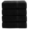 GOLD TEXTILES Premium Bath Towel Set (Pack of 4,27 x 54) 100% Ring-Spun Cotton Towels for Hotel, Spa, Soft and Absorbent (27 x 54, Black - 4 Pcs) view 1