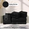 GOLD TEXTILES Premium Bath Towel Set (Pack of 4,27 x 54) 100% Ring-Spun Cotton Towels for Hotel, Spa, Soft and Absorbent (27 x 54, Black - 4 Pcs) view 3