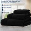 GOLD TEXTILES Premium Bath Towel Set (Pack of 4,27 x 54) 100% Ring-Spun Cotton Towels for Hotel, Spa, Soft and Absorbent (27 x 54, Black - 4 Pcs) view 4