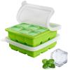 Aibirui Ice Cube Tray with Lid (9X2 Pcs), Small Ice Cube Trays, Silicone Ice Cube Trays for Freezer, Mini Square Ice Cube Mold for Ice Coffee, Drinks, Whiskey, Cocktail, Bourbon, Baby Food view 1