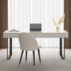 RUNNUP Slate Office Desk with 2 Drawers, Modern Computer Desk, Without Chair 31.5" L x 19.7" W x 29.5" H Gold view 4