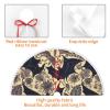 Bat Print Christmas Tree Skirt with Pom Trim Christmas Tree Mat Xmas Tree Skirt Ornaments Soft Xmas Tree Holiday Ornaments Christmas Tree Decorations for Home Party view 4