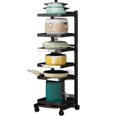 Storage Shelf Floor to Floor Multi Story Kitchen Corner Storage Rack with Seam Corner Pot Storage Overhead Air Fryer Electrical Storage Rack Storage Shelf Rack (Color : B)