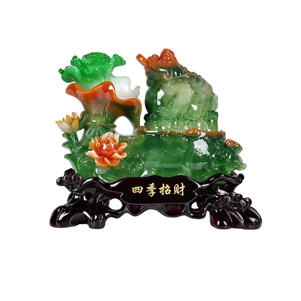 BytheM Sculpture Tabletop Wealth Lucky Golden Toad Decoration Money Frog Living Room Decoration Three-Legged Toad Office Cashier Desk Decoration Crafts Decor (Size : M)