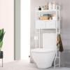 ETELI Over The Toilet Storage Cabinet with Fabric Drawers 3-Tier Over Toilet Bathroom Organizer Behind Toilet Bathroom Shelf Organizer with 4 Hooks Freestanding Bathroom Space Saver White view 1