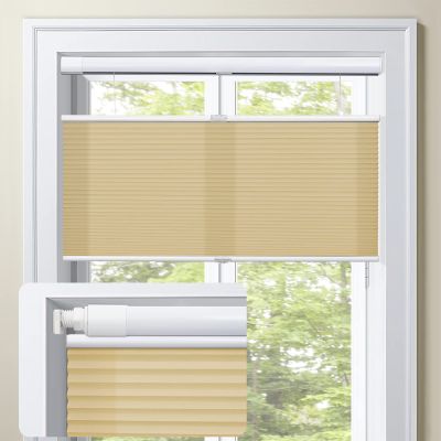 MiLin Top Down Bottom Up Cordless Cellular Shades No Tools No Drill Blinds for Windows Shades for Indoor Windows Door Blinds - Light Filtering Coffee 44" W x 64" H