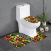 Bathroom Rug Set - Soft and Durable 3-Piece Bath Mat Set - Perfect for Bathroom, Vanity, and Guest Suites Vegetable Fruit view 1