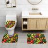 Bathroom Rug Set - Soft and Durable 3-Piece Bath Mat Set - Perfect for Bathroom, Vanity, and Guest Suites Vegetable Fruit view 3