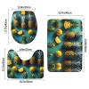 Bathroom Rug Set - Soft and Durable 3-Piece Bath Mat Set - Perfect for Bathroom, Vanity, and Guest Suites Tropical Fruit Pineapple view 2