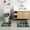 Bathroom Rug Set - Soft and Durable 3-Piece Bath Mat Set - Perfect for Bathroom, Vanity, and Guest Suites Tropical Fruit Pineapple view 3