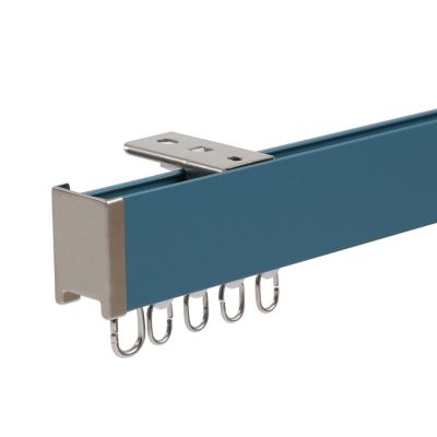 Aluminium Curtain Rails - Five Colors - Curtain Track - Ceiling/Wall Mount - Light Tightness - Curtain Rod for Bedroom, Hospital (Color : Blue-01, Size : A-1m/3.3ft(1m*1))