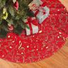 Yssammns Christmas Tree Skirt, Gold Music Notes Music Xmas Plush Tree Skirt Xmas Tree Ornaments for Xmas Holiday Party Decorations 36" view 2