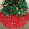Yssammns Christmas Tree Skirt, Gold Music Notes Music Xmas Plush Tree Skirt Xmas Tree Ornaments for Xmas Holiday Party Decorations 36" view 3
