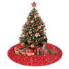 Yssammns Christmas Tree Skirt, Gold Music Notes Music Xmas Plush Tree Skirt Xmas Tree Ornaments for Xmas Holiday Party Decorations 36" view 4