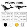 Whale Metal Wall Decor, Large Blue Whale Metal Wall Decor, Aqua Ocean Metal Wall Hanging, Nautical Coastal Home Decor, Modern Metal Wall Art, Metal Wall Art for Living Room (Silver, 47"x28" | 120x70.5 cm + 47"x16" | 120x40 cm) view 4