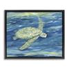 Underwater Turtle Nautical Sea Life, 16 x 20 Inch Canvas in Floater Frame view 1
