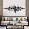 Metal Line Art Wall Decor, Metal Geometric Decor, Lines and Circles Metal Wall Art, Modern Metal Wall Art, Metal Abstract and Geometric Wall Decor, Large Metal Wall Art, Metal Wall Art for Living Room (White, 35"x15" | 90x38 cm) view 1