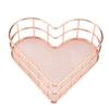 DULRLLY Metal Wire Storage Basket Heart Shape Storage Basket Desktop Organizer Container Multifunctional Small Organizer Bins Makeup Drawer Organizer Trays for Bathroom, Office,Entryway(Rose Gold) view 1