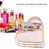 DULRLLY Metal Wire Storage Basket Heart Shape Storage Basket Desktop Organizer Container Multifunctional Small Organizer Bins Makeup Drawer Organizer Trays for Bathroom, Office,Entryway(Rose Gold) view 3