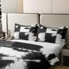 (Not Real) Cowhide 100% Cotton Duvet Cover Queen Patchwork Cow Fur Print Bedding Set for Kids Boys Girls Cow Print Comforter Cover Western Farmhouse Theme Cow Spots Quilt Cover,Black White Grey view 4