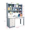 FAANAS Solid Wood Writing Desk with Storage Drawers & Bookshelf, Modern Student Study Table Computer Workstation for Home Office(39Inch, Walnut) view 2