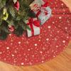 Yssammns Christmas Tree Skirt, Gold Glitter Stars, red and Gold Xmas Plush Tree Skirt Xmas Tree Ornaments for Xmas Holiday Party Decorations 36" view 2
