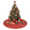 Yssammns Christmas Tree Skirt, Gold Glitter Stars, red and Gold Xmas Plush Tree Skirt Xmas Tree Ornaments for Xmas Holiday Party Decorations 36" view 4