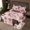 Cowgirls Quilt Set King Romantic Western Bedspread Set For Women Boho Arrows Feather Rose Bull Skull Cowgirl Hat Coverlet Set American Horseshoe Cactus Desert Texas Stars Pink Brown Bed Set view 1