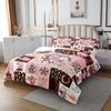Cowgirls Quilt Set King Romantic Western Bedspread Set For Women Boho Arrows Feather Rose Bull Skull Cowgirl Hat Coverlet Set American Horseshoe Cactus Desert Texas Stars Pink Brown Bed Set view 3