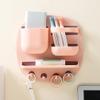 Alipis Wall-mounted Bathroom Organizer Shelf Stylish Multi-function Storage Rack Hooks for Towels and Essentials Space-saving Design for Soap Shampoo and More and view 4