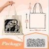 Miss Adola Aesthetic Canvas Tote Bag with Inner Pocket for Women Unique Funny Pattern Design Casual Sturdy Cloth Cotton Totes Bag with Pattern for Vacation, Shopping, Work, Gym, Positive Skull view 3