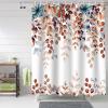 Anzona Fall Orange Leaves Shower Curtains Set - Small 36 x 72 Inch, Thanksgiving Rustic Autumn Shower Curtain Waterproof, Blue Leaf Polyester Fabric Bathroom Curtain with 12 Hooks, 1 Panel view 1